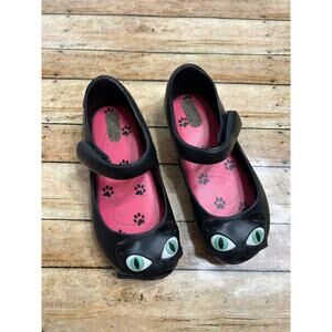 Mini Melissa Black Cat Mary Jane Jelly Shoes Toddler Girl Size 10